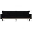 Sofa Bed with Cushions Black Fabric