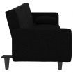 Sofa Bed with Cushions Black Fabric