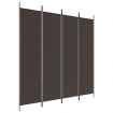 4-Panel Room Divider Brown 200x200 cm Fabric