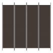 4-Panel Room Divider Brown 200x200 cm Fabric