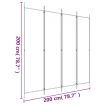 4-Panel Room Divider Brown 200x200 cm Fabric