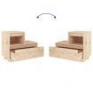 Bedside Cabinets 2 pcs 60x34x51 cm Solid Wood Pine