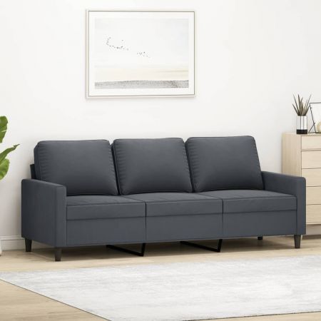 3-Seater Sofa Dark Grey 180 cm Velvet