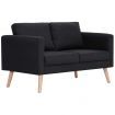 2-Seater Sofa Fabric Black