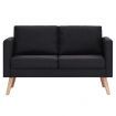 2-Seater Sofa Fabric Black
