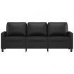 3-Seater Sofa Black 180 cm Faux Leather