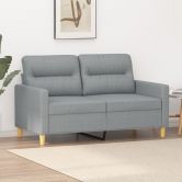2-Seater Sofa Light Grey 120 cm Fabric