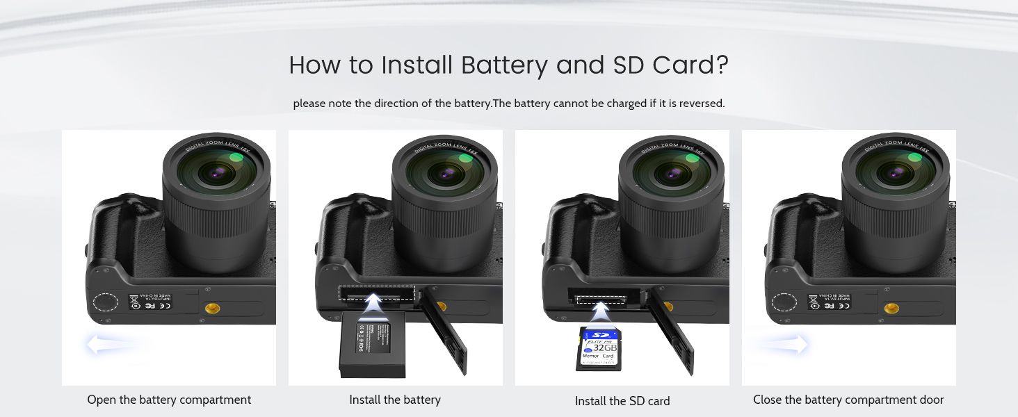 Digital Camera,4k Cameras for Photography & Video,64MP WiFi Touch Screen Vlogging Camera with Flash,32GB SD Card,Lens Hood,3000mAH Battery,Front and Rear Cameras - Black