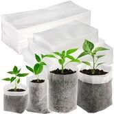 400 Pcs Degradable Non-Woven Spring Plant Nursery Bags  4 Assorted Sizes Nursing Growing Pouch for Vegetable, Flower, Plant Grow