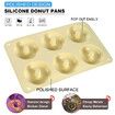 2pcs Silicone Donut Mold Non-Stick Silicone Doughnut Pan Set, Heat Resistant, Make Donut Cake Biscuit Bagels,Yellow+Pink