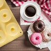 2pcs Silicone Donut Mold Non-Stick Silicone Doughnut Pan Set, Heat Resistant, Make Donut Cake Biscuit Bagels,Yellow+Pink