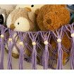 Stuffed Animal Toy Storage Hammock with LED Light - Macrame Jumbo Doll Room Corner Organizer Mesh Decorations - Hanging Storage Nets Kids Bedroom (Purple)