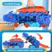 Track Car Toy, Transforms into Stomping Dragon with Ultimate Transporter Hauler Race Track, Toys for 4, 5, 6 Year Old Boys (Random 8 Cars)