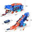 Track Car Toy, Transforms into Stomping Dragon with Ultimate Transporter Hauler Race Track, Toys for 4, 5, 6 Year Old Boys (Random 8 Cars)