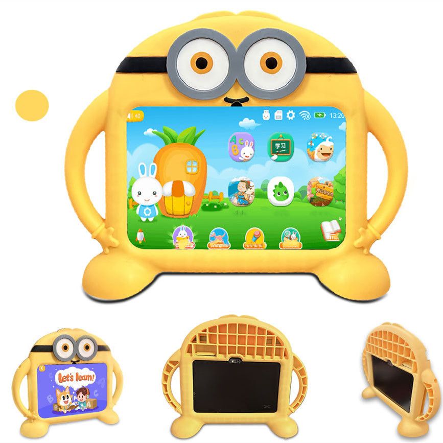 7 inch Kids Android Learning Tablets with WiFi,32GB ROM,2GB RAM,Bluetooth,Dual Camera,Parental Control,Pre-Installed APPs,Games(Yellow))