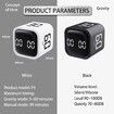 Cube Timer, Rotation Timer, 5/10/30/60 Minutes and Custom Countdown, Productivity Timer, Pause and Resume, Silent, Vibration and Alarm,Black