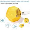 Rotating Timer for Desktop, 11 Preset Rechargeable Dodecagon Timer, Sound Vibration, Mute, Spin Timer, Kitchen,Yellow