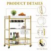 Mobile Bar Cart Drinks Rolling Kitchen Trolley Wine Rack Glass Holder Bottle Microwave Outdoor Storage Shelf with Handles