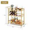 Gold Bar Cart Drinks Trolley Coffee Tea Serving Wine Rack Glass Holder Kitchen Storage Curtain Wall Mirror Shelves