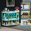 Coffee Bar Cabinet with LED Light Console Table Wine Rack Serving Drinks Liquor Glass Holder Baker Kitchen Shelves