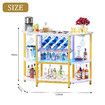 Coffee Bar Cabinet with LED Light Console Table Wine Rack Serving Drinks Liquor Glass Holder Baker Kitchen Shelves