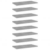 Bookshelf Boards 8 pcs Concrete Grey 40x20x1.5 cm Engineered Wood
