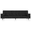 Sofa Bed with Cushions Black Velvet