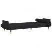 Sofa Bed with Cushions Black Velvet