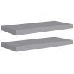 Floating Wall Shelves 2 pcs Grey 60x23.5x3.8 cm MDF