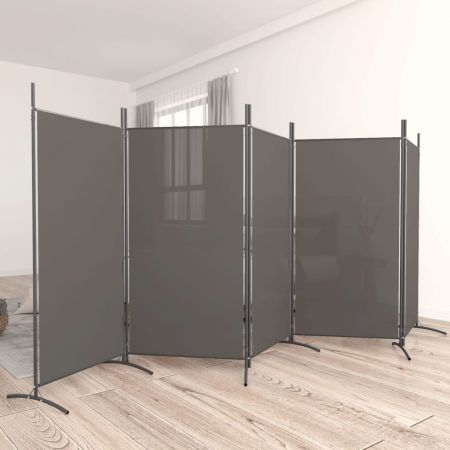 5-Panel Room Divider Anthracite 433x180 cm Fabric