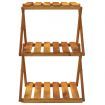 3-Tier Folding Shelf Brown 43x31x63 cm Solid Wood Acacia