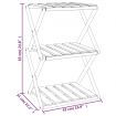 3-Tier Folding Shelf Brown 43x31x63 cm Solid Wood Acacia