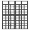4-Panel Room Divider/Trellis Solid Fir Wood Black 161x180 cm