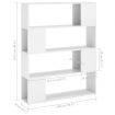 Book Cabinet Room Divider High Gloss White 100x24x124 cm