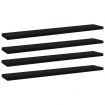 Bookshelf Boards 4 pcs Black 60x10x1.5 cm Engineered Wood