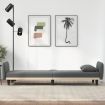 Sofa Bed with Cup Holders Dark Grey Fabric
