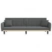 Sofa Bed with Cup Holders Dark Grey Fabric