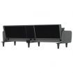 Sofa Bed with Cup Holders Dark Grey Fabric