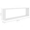 Wall Cube Shelves 4 pcs White 100x15x30 cm Engineered Wood