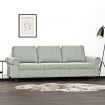 3-Seater Sofa Light Grey 180 cm Velvet