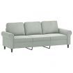 3-Seater Sofa Light Grey 180 cm Velvet