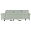3-Seater Sofa Light Grey 180 cm Velvet