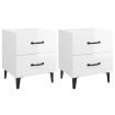 Bedside Cabinets 2 pcs High Gloss White 40x35x47.5 cm