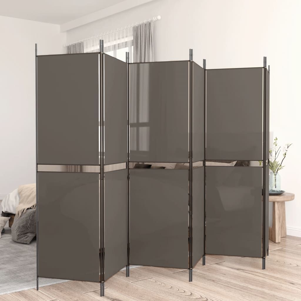 6-Panel Room Divider Anthracite 300x200 cm Fabric