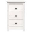 Bedside Cabinet White 40x35x61.5 cm Solid Wood Pine
