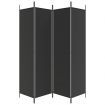 4-Panel Room Divider Black 200x200 cm Fabric