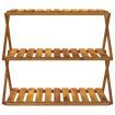 3-Tier Folding Shelf Brown 70x31x63 cm Solid Wood Acacia