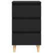 Bed Cabinets with Solid Wood Legs 2 pcs Black 40x35x69 cm