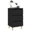 Bed Cabinets with Solid Wood Legs 2 pcs Black 40x35x69 cm