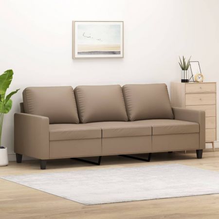 3-Seater Sofa Cappuccino 180 cm Faux Leather